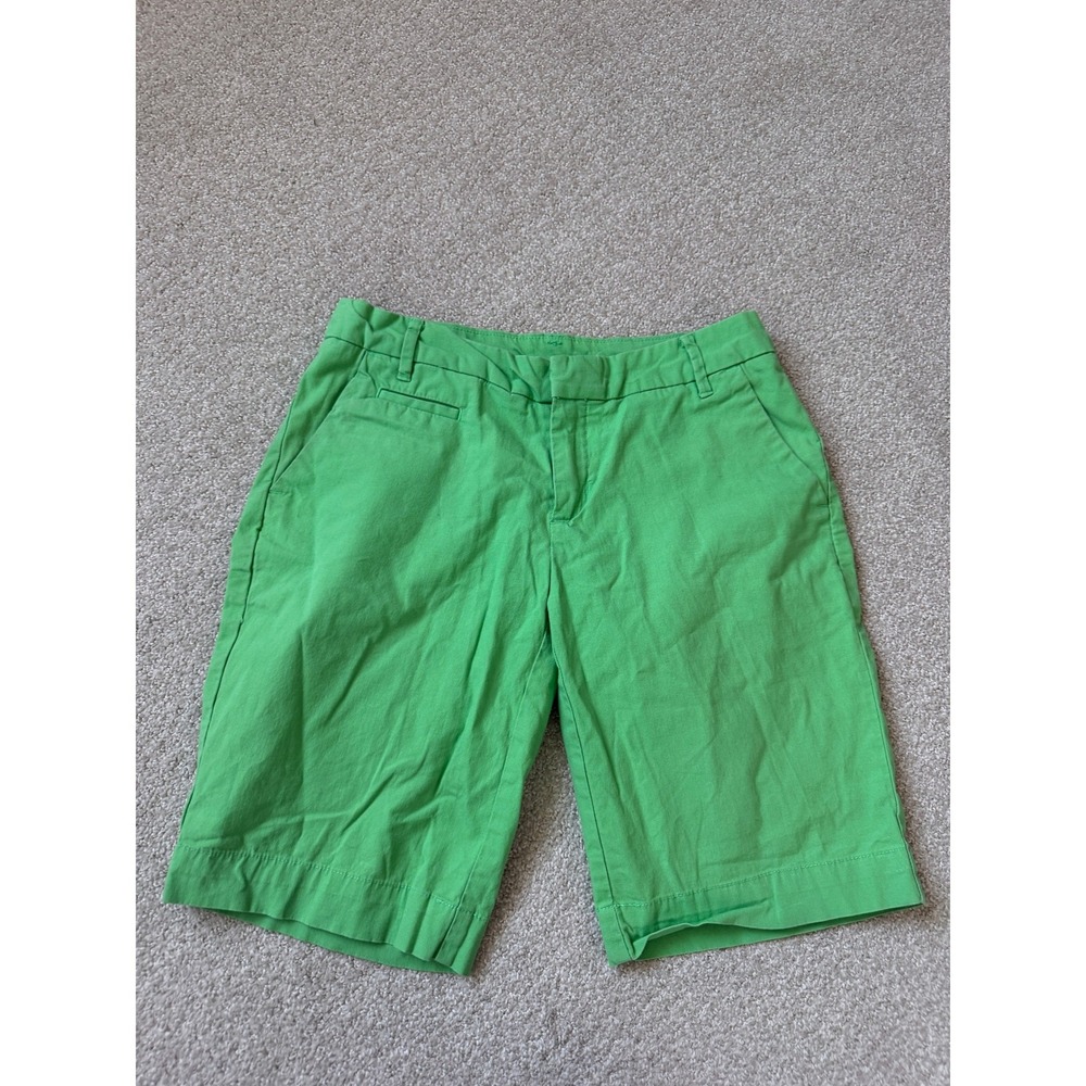Patagonia Womens Green Organic Cotton Chino Shorts Size 2 Hiking Casual Summer